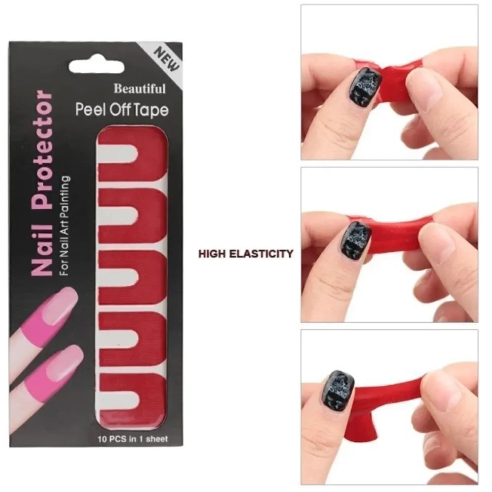U Shape Nail Polish Protector Stickers 10 Pcs